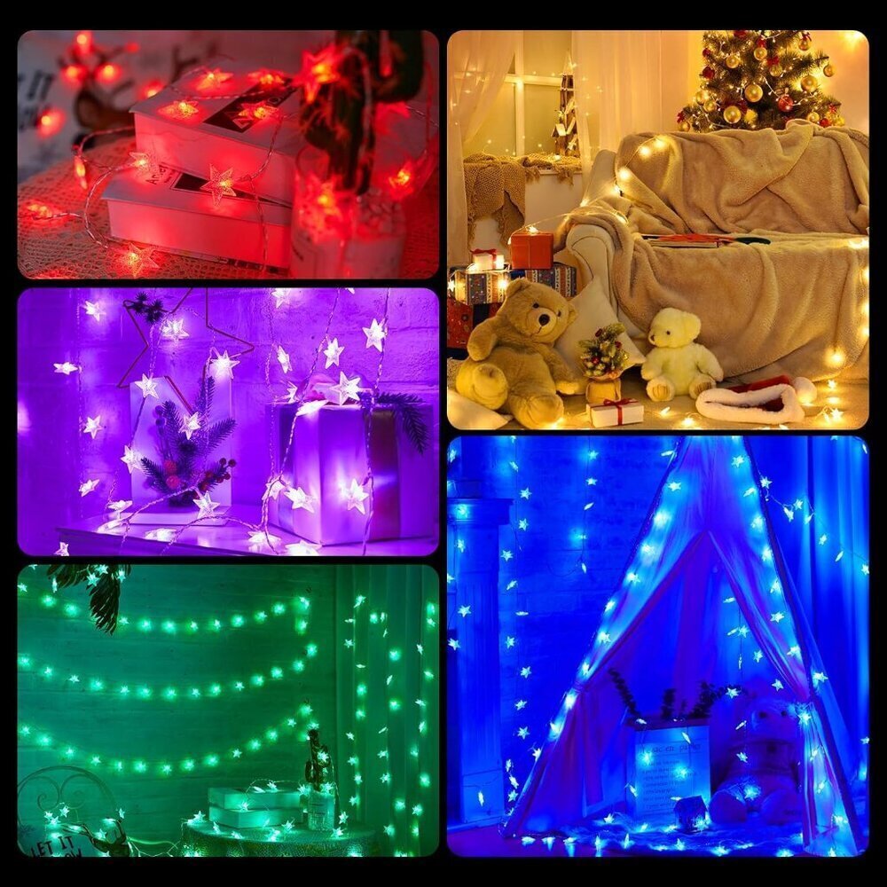 50 LED Star String Lights RGB Color Changing Remote - Picture 5 of 6